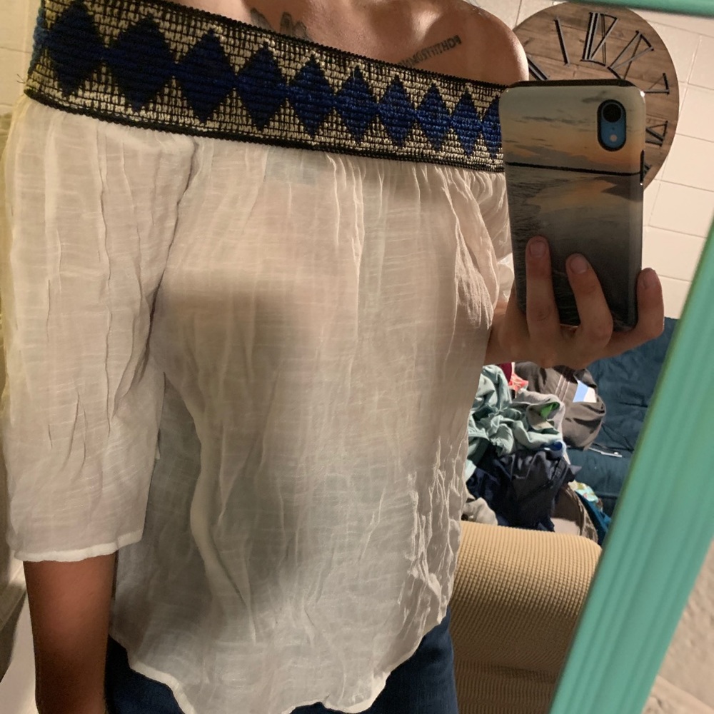 White off shoulder top